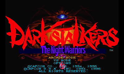 Darkstalkers - The Night Warriors Title Screen
